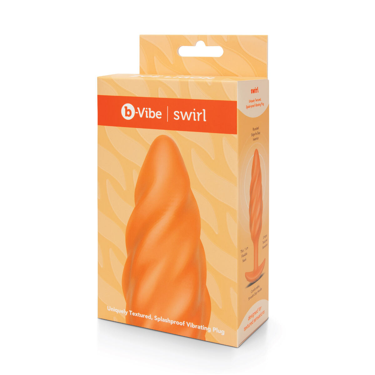 Vibruojantis užpakalio kištukas B-Vibe Swirl Texture Oranžinė