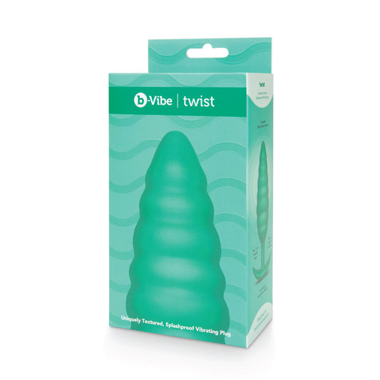 Vibruojantis užpakalio kištukas B-Vibe Twist Texture Žalia